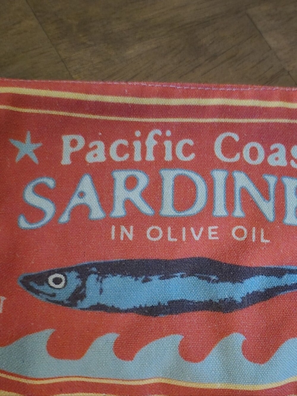 Sardines Red Canvas Zip Pouch / Makeup Bag
